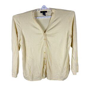 Denim & Co. Women's Yellow Button-Down Cardigan Sweater 1X